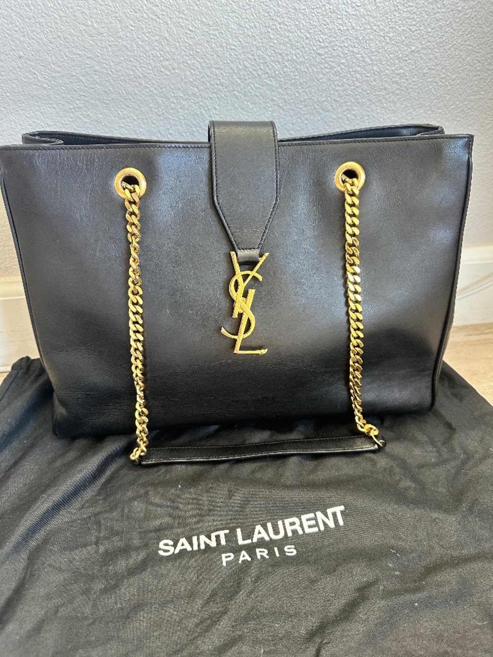 Saint Laurent Classic Monogram Shopper Leather